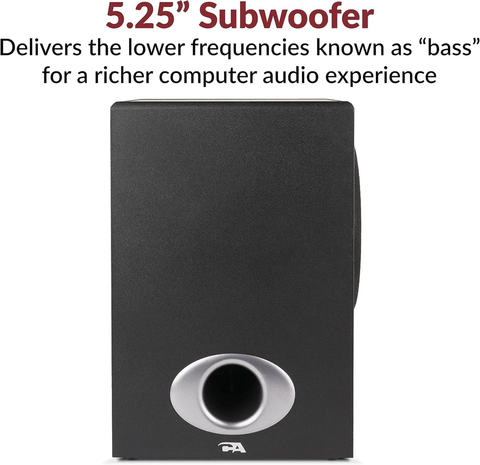 Compact Subwoofer Speaker Set, 80W Peak Power - Image 4 of 4