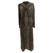 Rixo Bette Leopard Midi Dress In  Silk Women Brown Uk Size 12