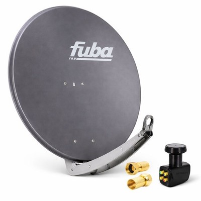 Fuba DAA 850 A Sat Schüssel 4 Teilnehmer Anlage Anthrazit + LNB Quad PremiumX 4K