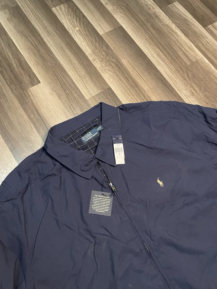 Polo Ralph Lauren Jacket Mens 4XLT Tall Blue Bomber Plaid Lined NWT Multi stock - Image 4 of 4