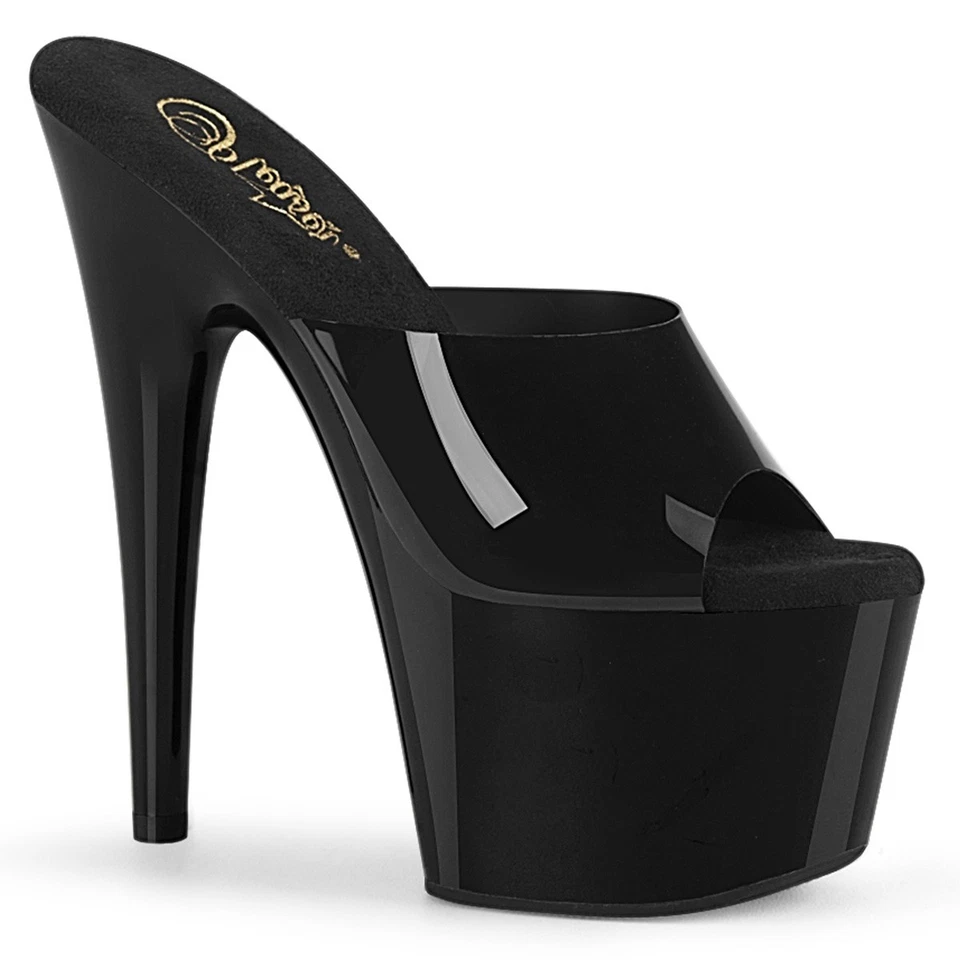 Sale ADORE-701N Pleaser Damen Plateau Stiletto Pantoletten schwarz Jelly-Like 40 - Bild 1 von 1