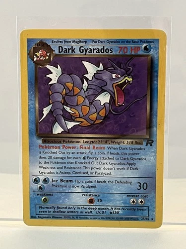 Dark Gyarados 25/82 ~ Pokémon TCG ~ Team Rocket ~ Non Holo Rare ~ WOTC ~ MP / LP