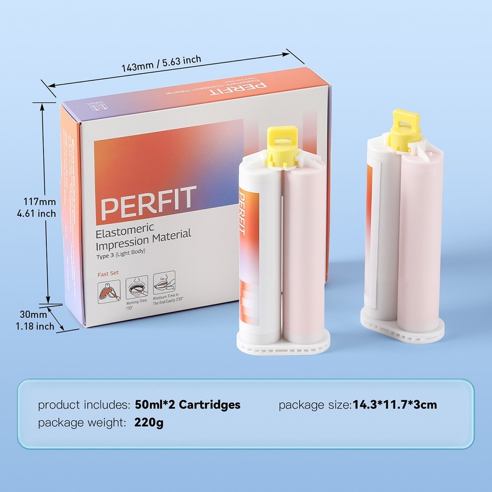 Material de impresión elastomérico ligero dental fraguado rápido/normal ...