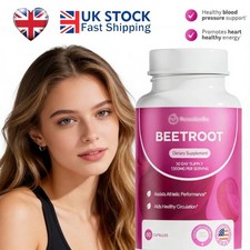 60ct Rosabella Organic Beetroot 1300mg Capsules Circulation And Blood Pressure