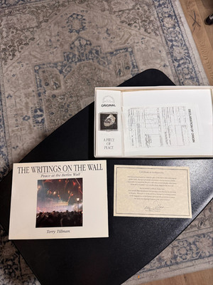 Original Berlin Wall Fragment & Book The Writings On The Wall Terry Tillman COA
