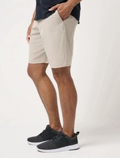 Travis Mathew Mens Beck 2.0 Shorts 10in Inseam Golf Leisure Tan Stretch