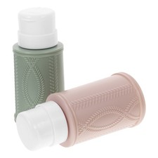 2 Pcs Refillable Bottle Push Pump Dispenser Empty Bottles Squeeze