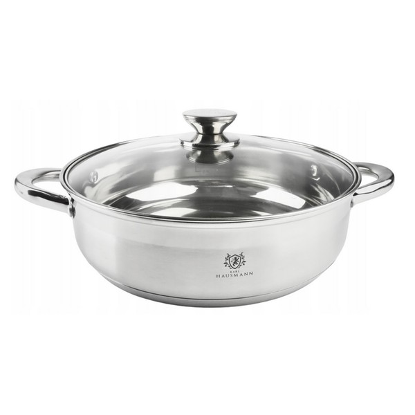Edelstahl Kochtopf 7,6L 32Cm Mit Glasdeckel – Induktion Gas Elektro-image