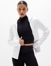 Athleta Unstoppable fleece lined full zip jacket- small- white- nwt