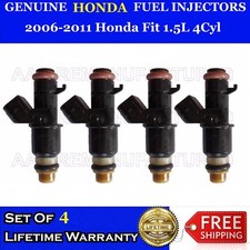 Set Of 4 Genuine Honda Fuel Injectors For 2006-2011 Honda Fit 1.5l 4cyl Set Of 4 Genuine Honda Fuel Injectors For 2006-2011 Honda Fit 1.5l 4cyl