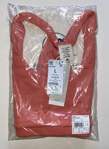 Adidas Bra Top Large Lounge French Terry, Women’s, Color Wonder Clay, Slim Fit - Picture 5 of 7