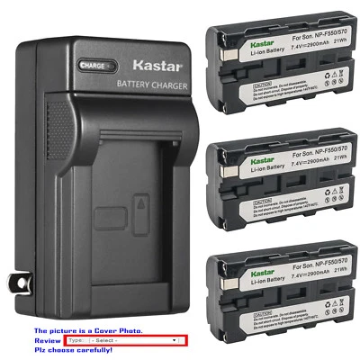 Kastar Battery AC Wall Charger for Sony NP-F550 Sony DSR-250 DSR-300 DSR-PD100