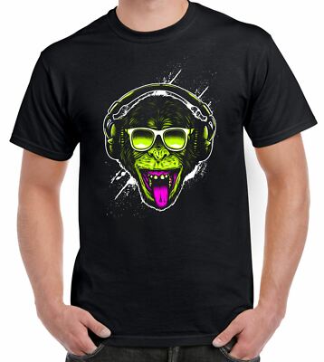 Funky Monkey DJ Herren T-Shirt - Monkeys Clubbing Ibiza House Musik