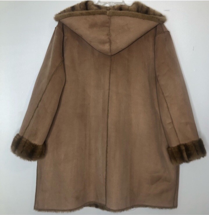 Jones New York Reversible Faux Fur Coat in Camel, size 2X. | eBay