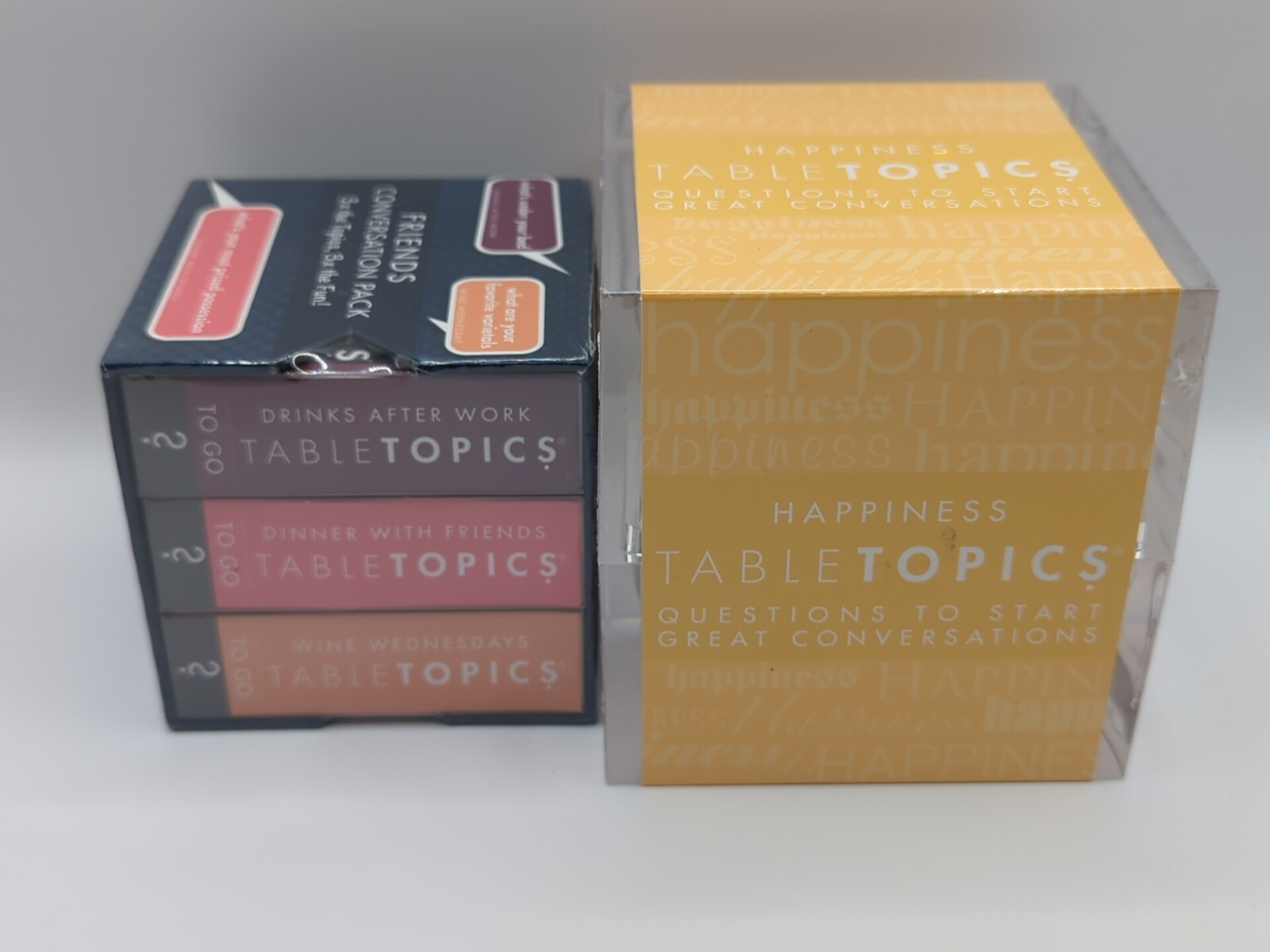 2 Table Topics Lot Happiness Pack And Friends Conversation Pack | eBay