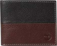 New TIMBERLAND Bifold Genuine Leather Wallet - Black/Brown