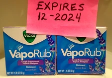 Vicks VapoRub, Lavender Scent, Cough colgate, 1.76 Ounce (Pack of 2)