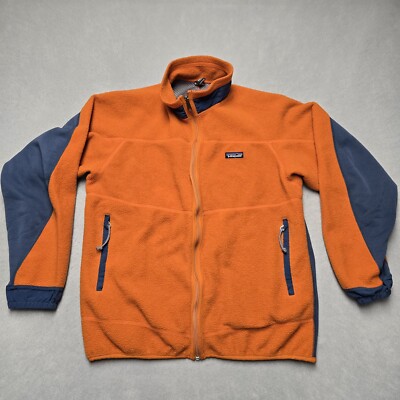 Vintage Patagonia Partial Eclipse Full Zip Fleece Orange Mens Size