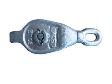 3? x 0.4T DOUBLE GALVANISED IRON BLOCKS WITH SWIVEL OVAL EYE marine boat deck