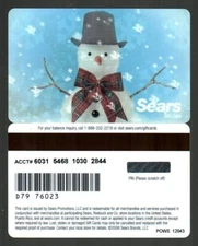 SEARS Snowman ( 2006 ) Gift Card ( $0 ) V1