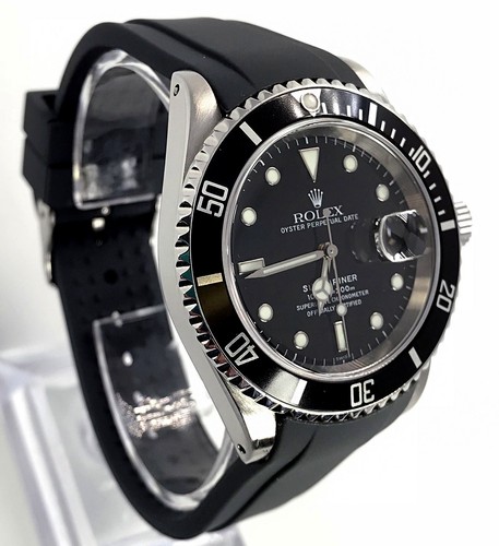 Gomma Dive Cinturino per Rolex Submariner Nero 20mm CURVO BAND USA  venditore | eBay