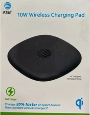 AT&T 10W Generic Wireless Charging Pad & Charging Cable  Black