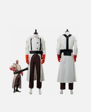 Team Fortress II 2 Medic Uniform Cosplay Costume Full Set Halloween Outfit Suit