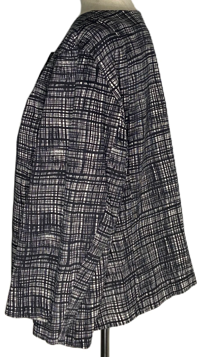 CATO Women s Plus Size Black White Long Sleeve Blazer Size 22