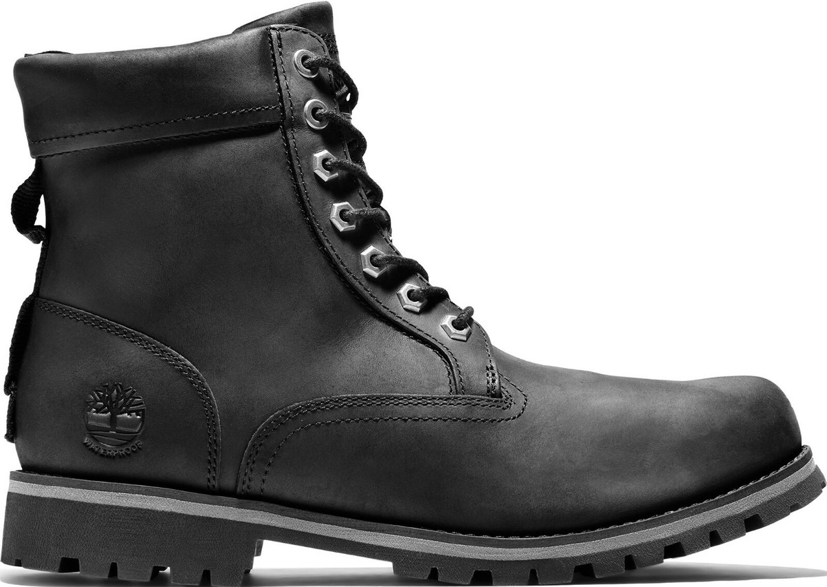 New Timberland Rugged 6 inch Waterproof Boots US 8.5 Black Full