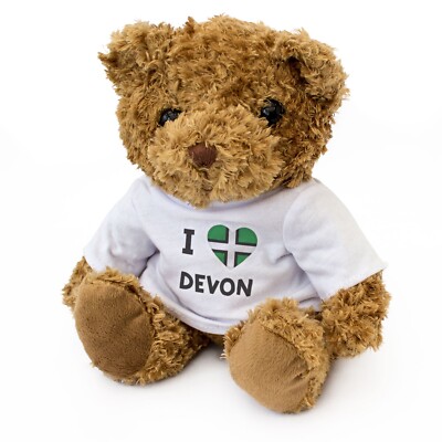 Orsacchiotto 'I Love Devon' Con Bandiera – Peluche Morbidissimo 20 Cm – Regalo Per Bambini E Collezionisti