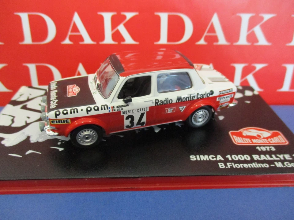 Die cast 1/43 Modellino Auto Simca 1000 Rallye 2 Monte Carlo 1973 B. Fiorentino - Immagine 2 di 4