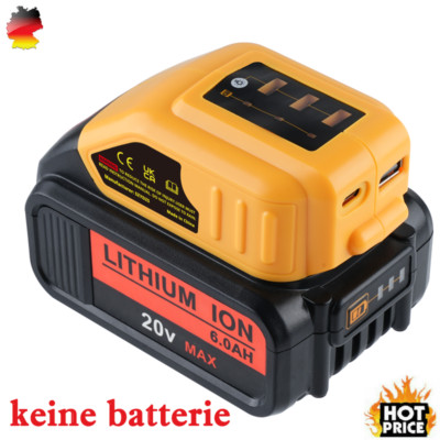 Für DEWALT DCB094K 18 V MAX 20 Volt AKKU Ladegerät & USB Typ-C AKKU Adapter DE