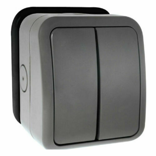 Click OA412AGU 'Aquip' Weatherproof Switch IP65 2 Gang 2 Way 10 Amp