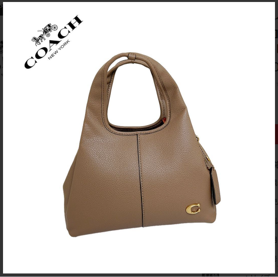 コバチ COACH CM545 Lana Shoulder Bag 23 Polished Pebble Leather Dark
