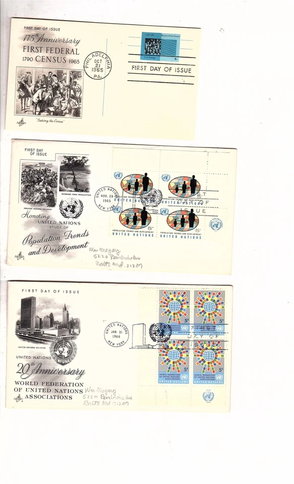 UN stamps NEW YORK 1964-1966 FDC ART CRAFT 39 covers with some duplicates (bb10 - Image 3 of 4