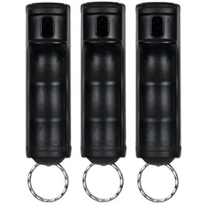 3 Police Magnum Pepper Spray 1/2oz BLACK Flip Top Keychain Defense Newest Model