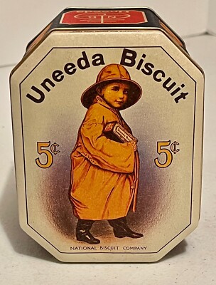 Bristol Ware Nabisco Uneeda Biscuit Tin Box Child Raincoat 5.25'' x 4.25''
