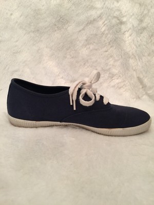 Rebook BOKS Womens Sneaker Size 8 Navy Blue Canvas 4 Eyelet Lace Up Flexible