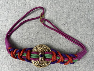 Vintage Statement Braided Belt Womens Pink Waist 80s 90s  display picture 1