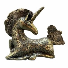Adotta Gold Plated Seated Unicorn Made In USA Collectible Decor Paperweight