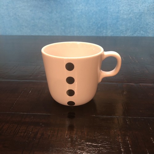 Black Polka Dot IKEA Coffee Mug Tea Cup - Afbeelding 1 van 4