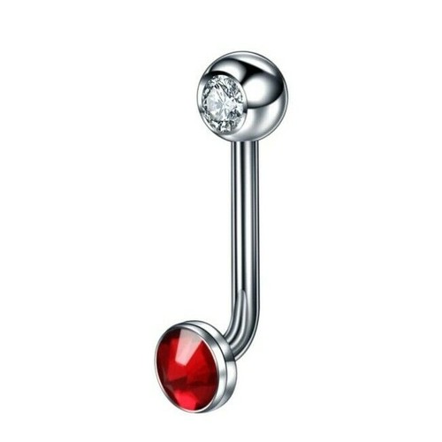 IMPLANT GRADE TITANIUM Crystal Gem Vertical Hood Piercing Vaginal Christina Bar - Picture 3 of 9