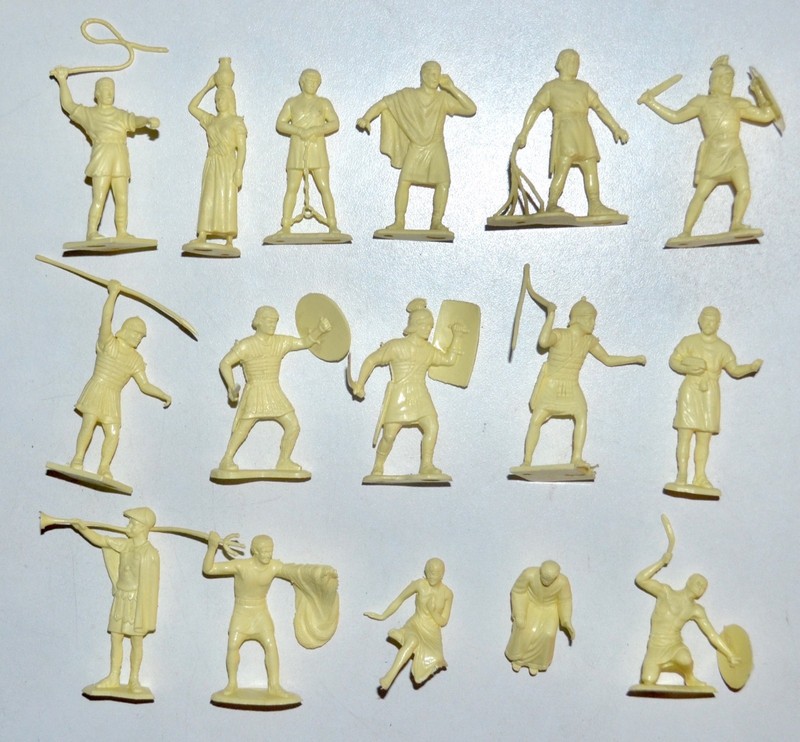 Set of Vintage 1950s Marx Ben Hur Playset Cream Plastic Roman Figures