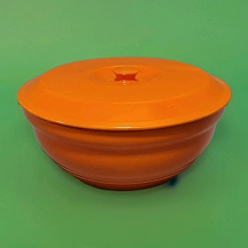 Fiesta Fiestaware Style Orange Covered Casserole Dish Vintage