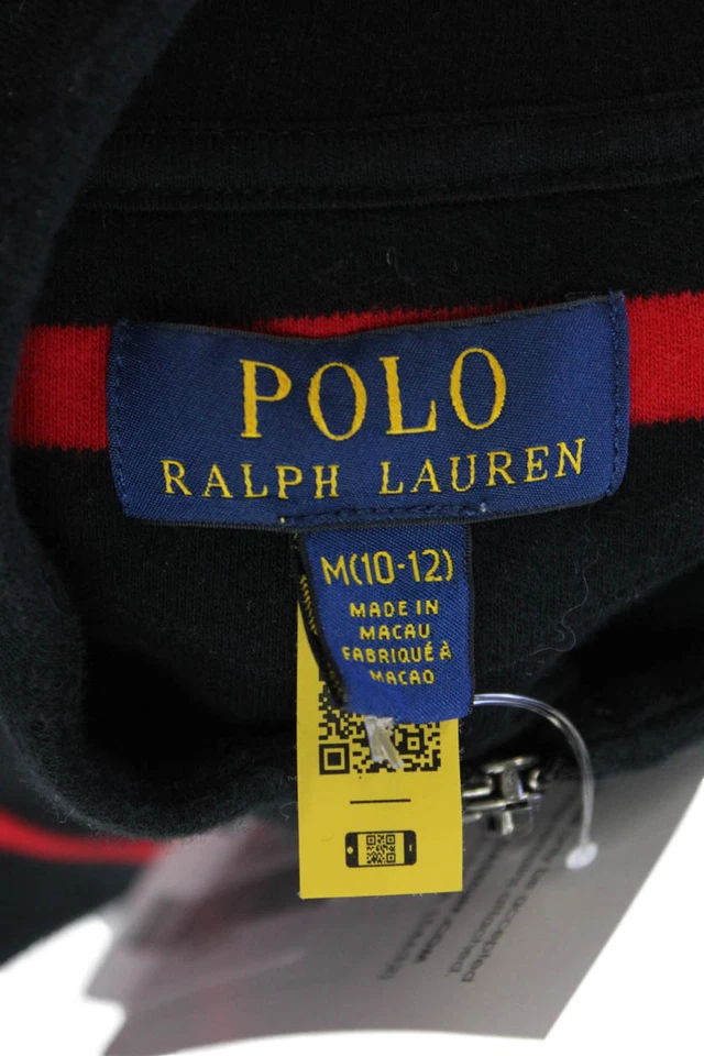 Polo Ralph Lauren Childrens Boys Striped Turtleneck Sweater Black Size 10-12 - Image 4 of 4