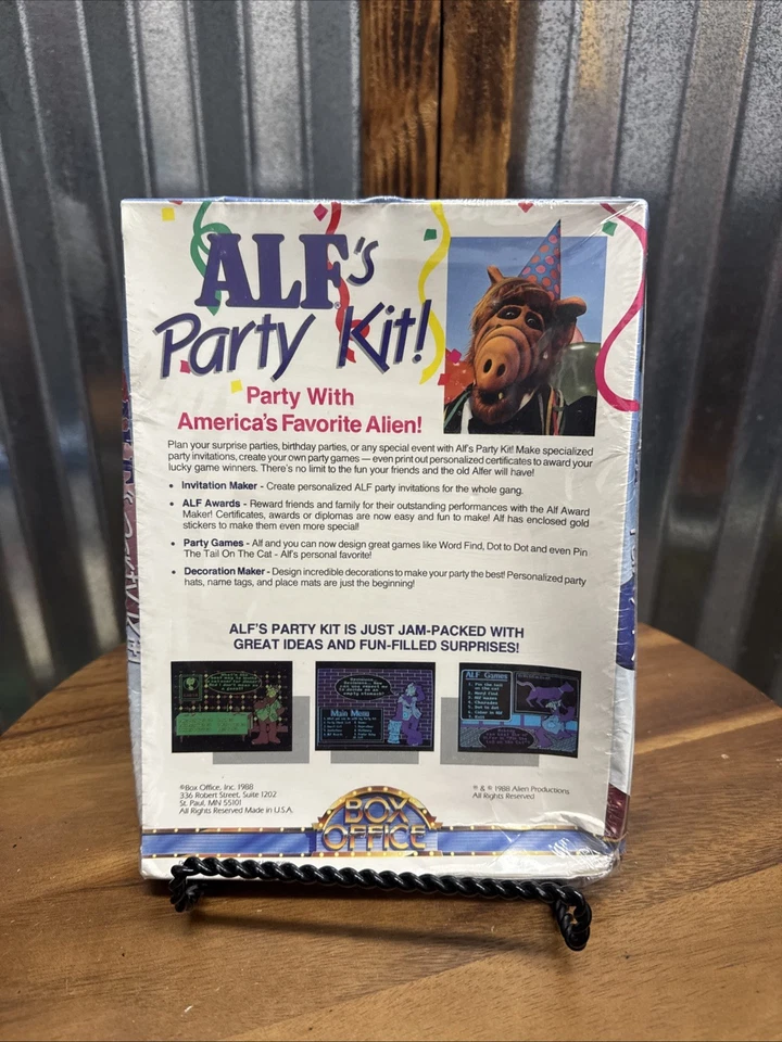 Vintage 1988 Box Office Alf's Party Kit PC Game Box Office New In Box - Image 2 of 4