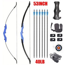 53" 40lbs Recurve Bow 6 Arrows Archery Bow Kit for Adults/Youth/Teens Beginner