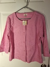EASTER BLAZER Pink W Intricate Geometric Embroidery Absolutely Gorgeous Sz M NWT