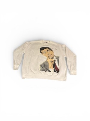 Vintage Mr Bean Sweatshirt 90s Men s XL White Comedy Pullover Crewneck