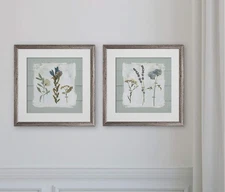 Wexford Home Pressed Flowers on Shiplap -2 Piece Set Art Print Silver